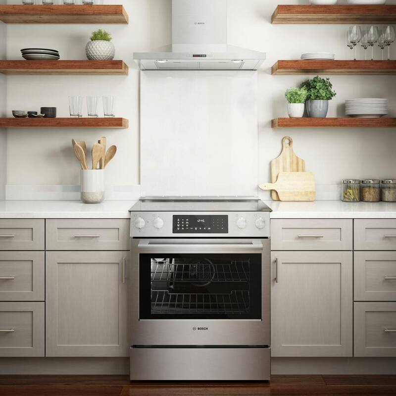 30 in. 4.6 cu. ft. Slide-In Electric Range with Self Cleaning Convection Oven in Stainless Steel D516453