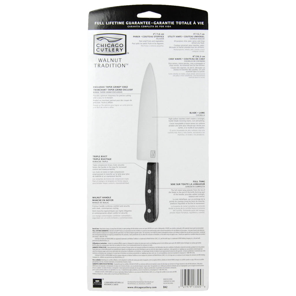 3-Piece Parer Utility and Chef Knife Set W92204