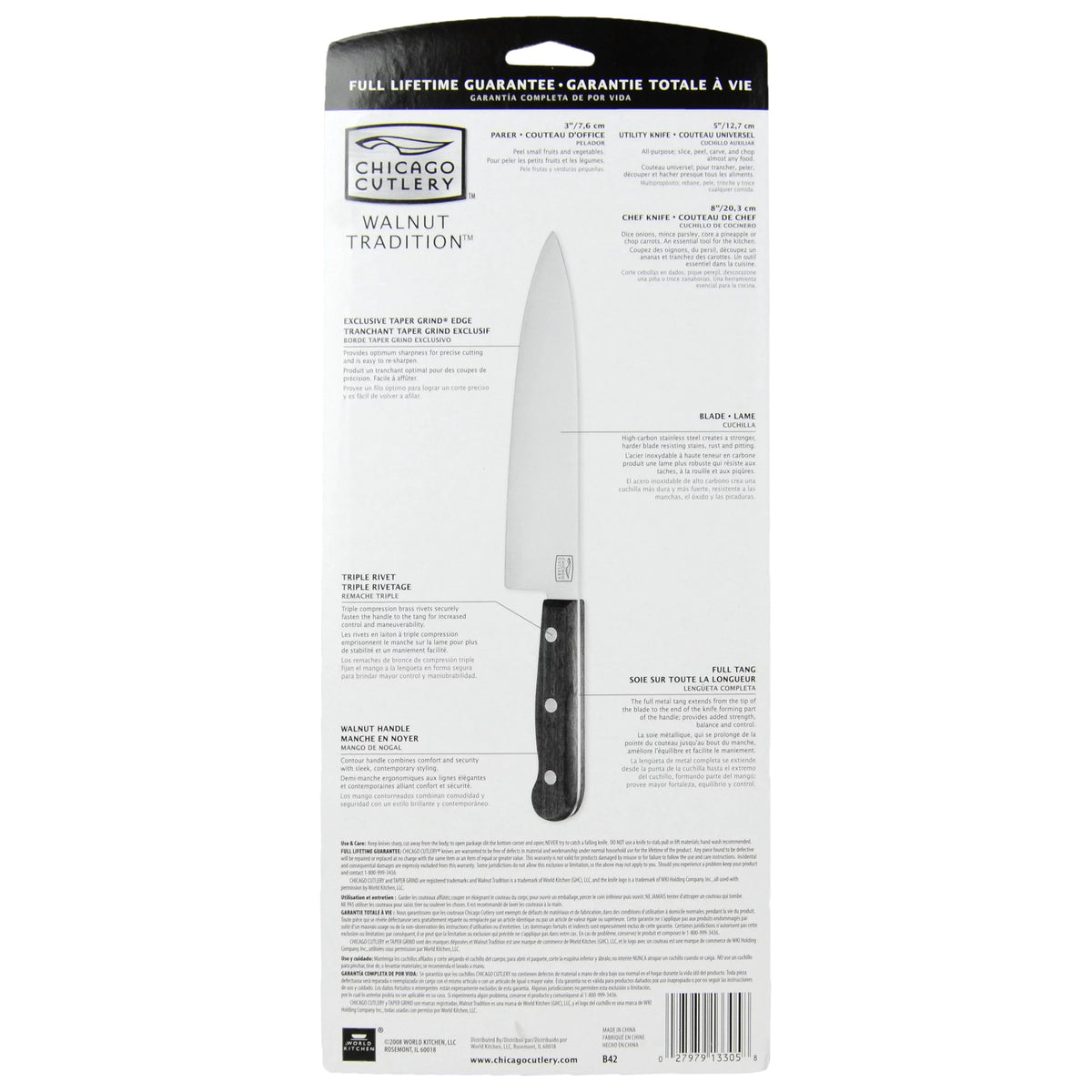 3-Piece Parer Utility and Chef Knife Set W92204