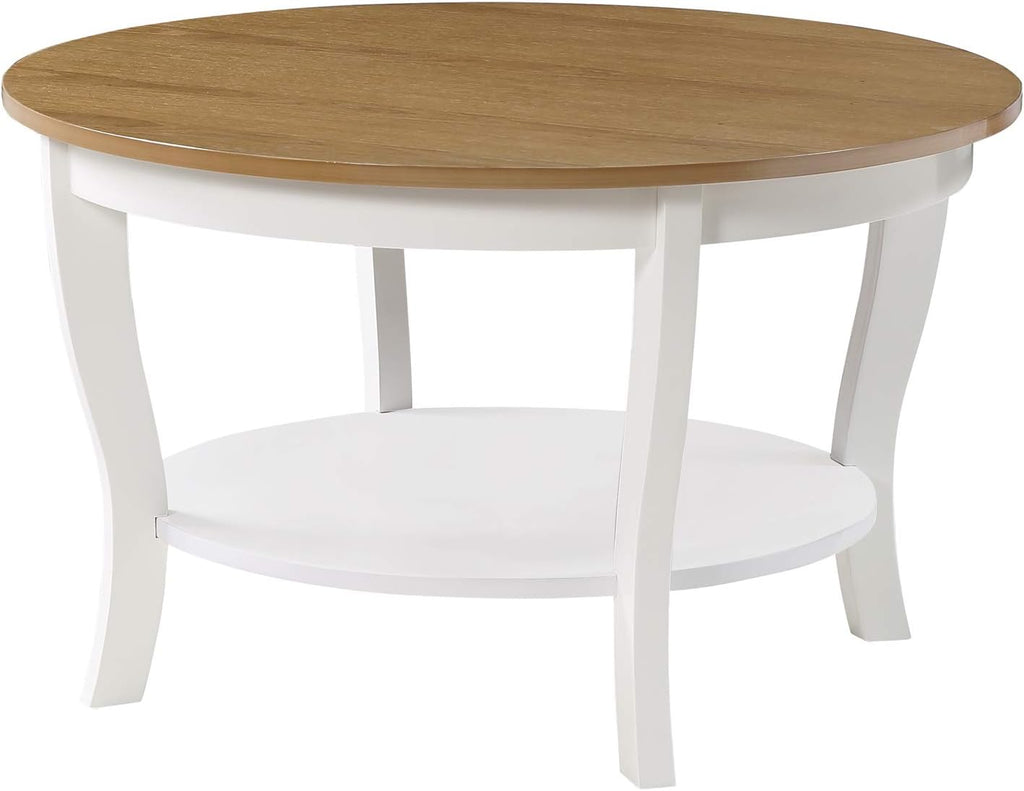 Round Coffee Table, Driftwood/White F737