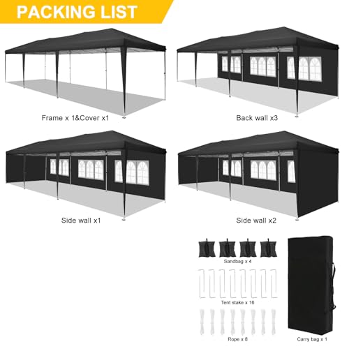 10x20 Pop Up Canopy Tent with 6 Sidewalls White W31979