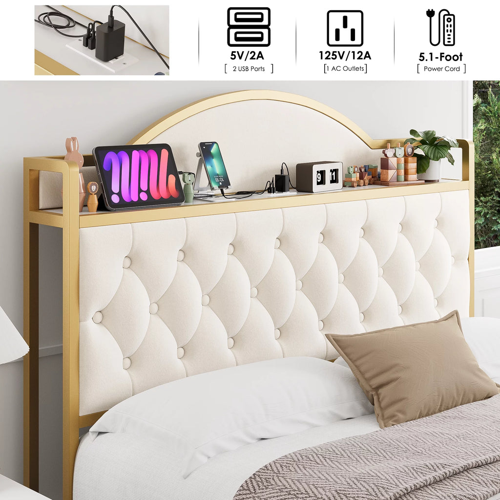 White Queen Size Storage Bed with 2 Drawers U8212
