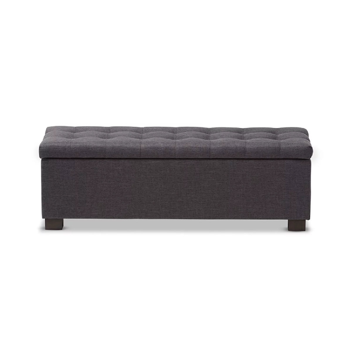 Dark Grey Fabric Storage Ottoman Bench C7451