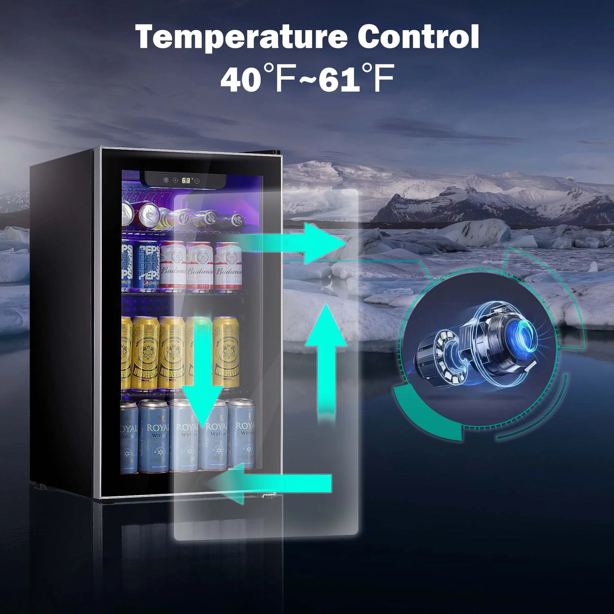 3.2 Cu.ft 120 Can Beverage Refrigerator Cooler K2632
