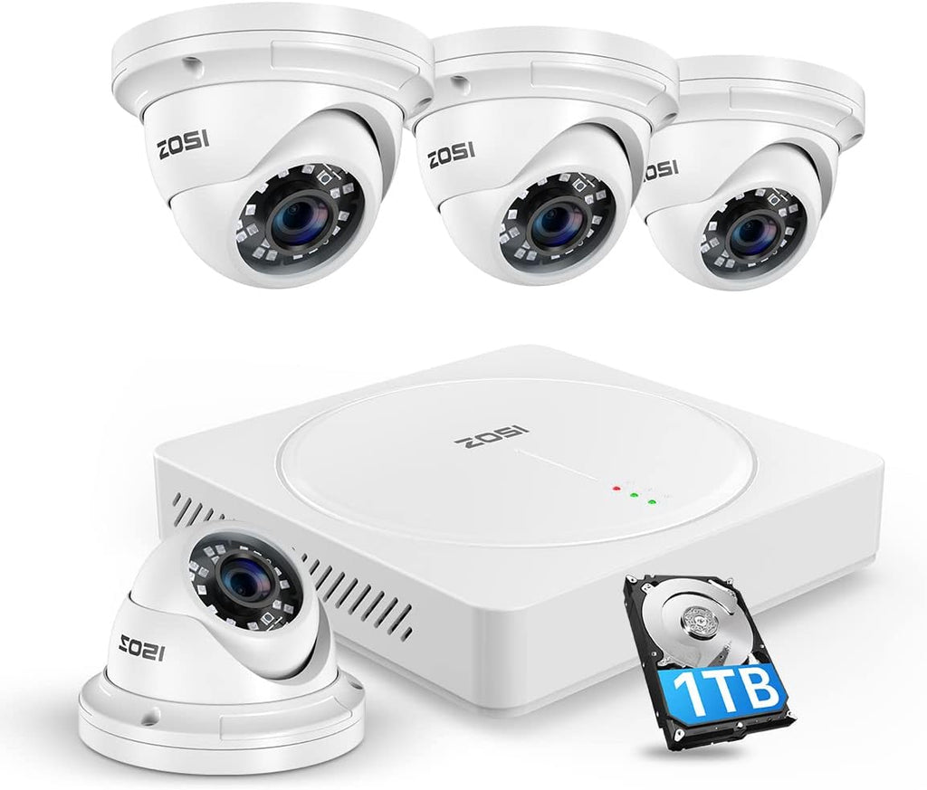 5MP Lite 8 Channel Surveillance DVR with 1TB Hard Drive and 8 x 1080p Weatherproof CCTV Dome Camera M247