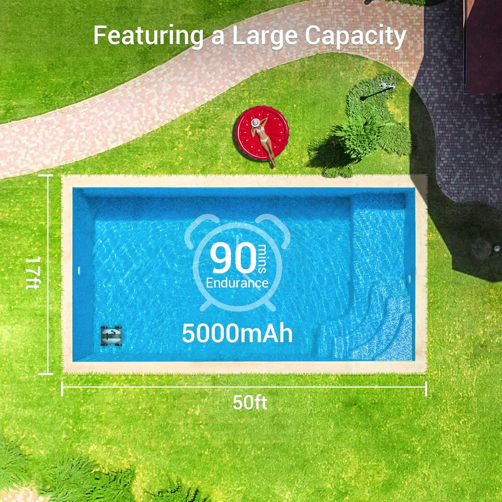 Cordless Robotic Pool Cleaner with Dual-Drive Motors W87715