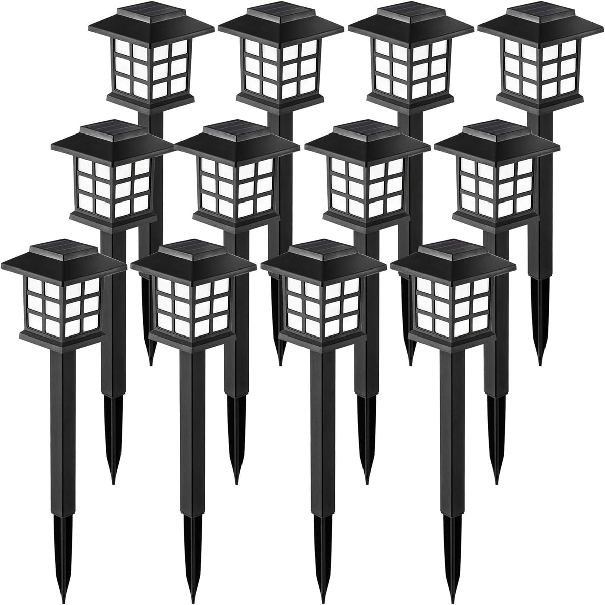 12 Pack Solar Path Lights Warm White L543