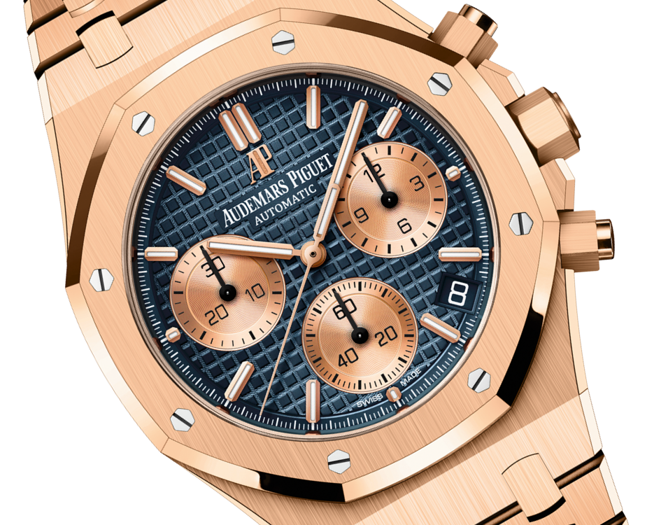 Pink Gold Blue Dial Chronograph 41mm K77801
