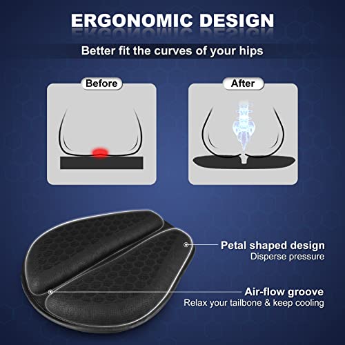 Foldable Large 3D-Honeycomb Breathable Motorcycle Gel Seat Cushion X79959