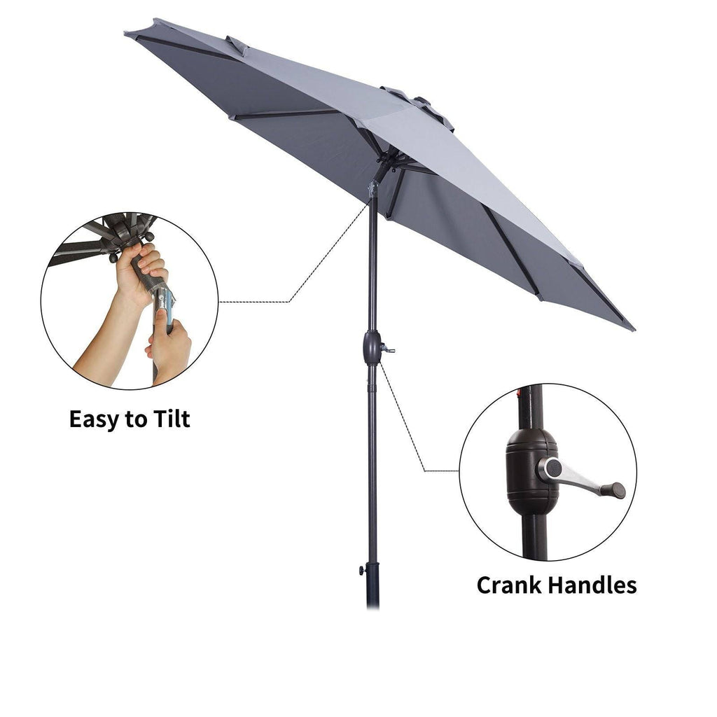 Red 9ft Waterproof Patio Umbrella with Tilt and Crank F413