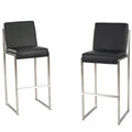Black Faux Leather Barstool (Set of 2) P49276