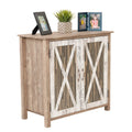 Two Door Cabinet with Rustic Barn Style Doors U377