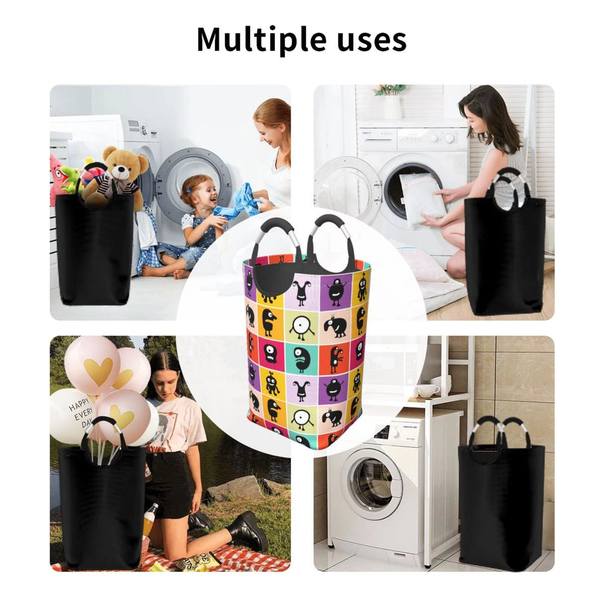 50L Rectangular Laundry Hamper with Aluminum Handles Y22907