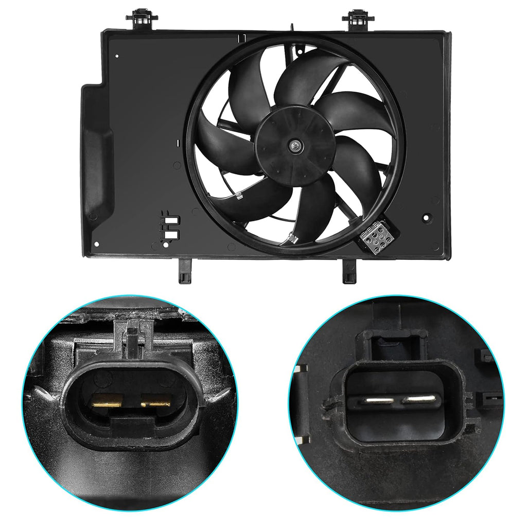 Engine Cooling Fan Assembly for Ford Fiesta 1.6L L4, Pack of 2 F33890