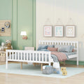 White Queen Size Wood Platform Bed Frame with Headboard R9935
