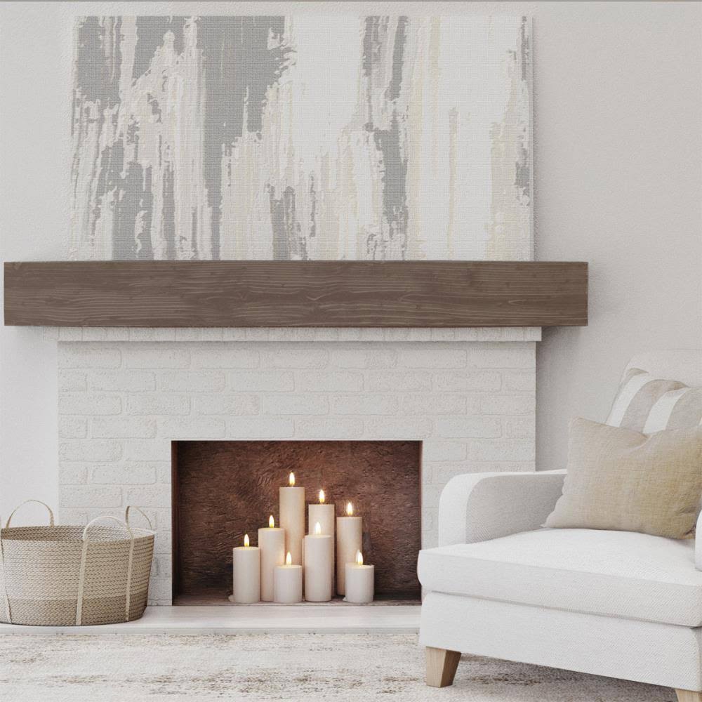 Vintage Mahogany Sandblasted Faux Wood Fireplace Mantel B74208