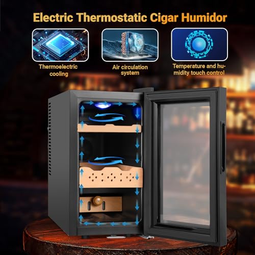 Electric Cigar Humidor 25L 200 Counts Thermostatic Cooler Cabinet S80763