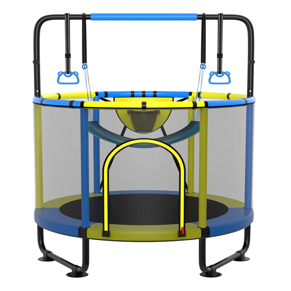 60'' Trampoline with Enclosure, Basketball Hoop and Swings B77636