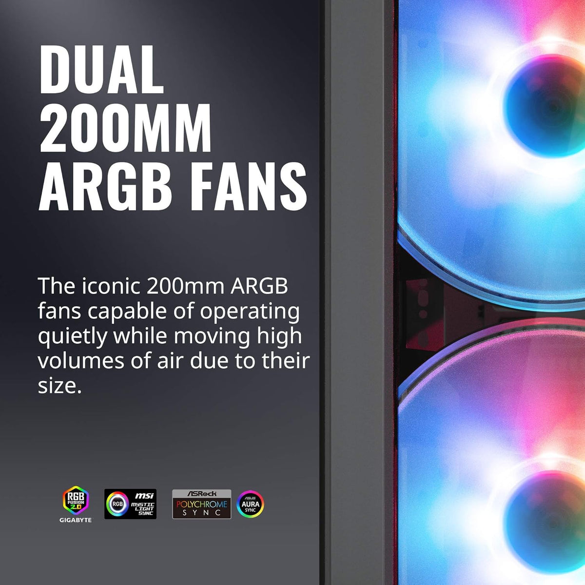 Tempered Glass Side Panel Carrying Handle RGB Fans CPU Air Cooler P640229