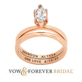 14K Rose Gold over Sterling Silver Marquise White Topaz 2-Piece Wedding Ring Set W397