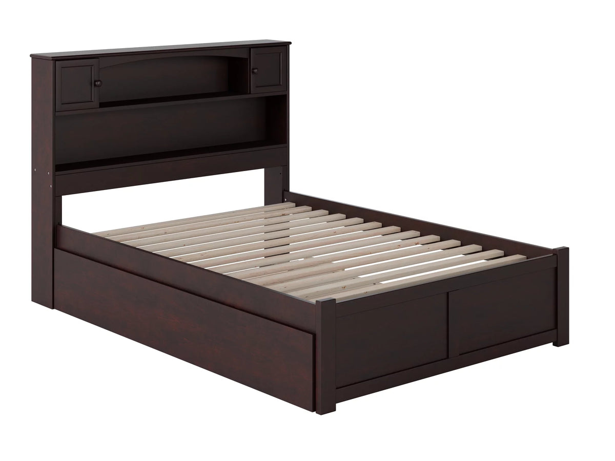 Espresso Full Platform Bed with Trundle Bed T2926