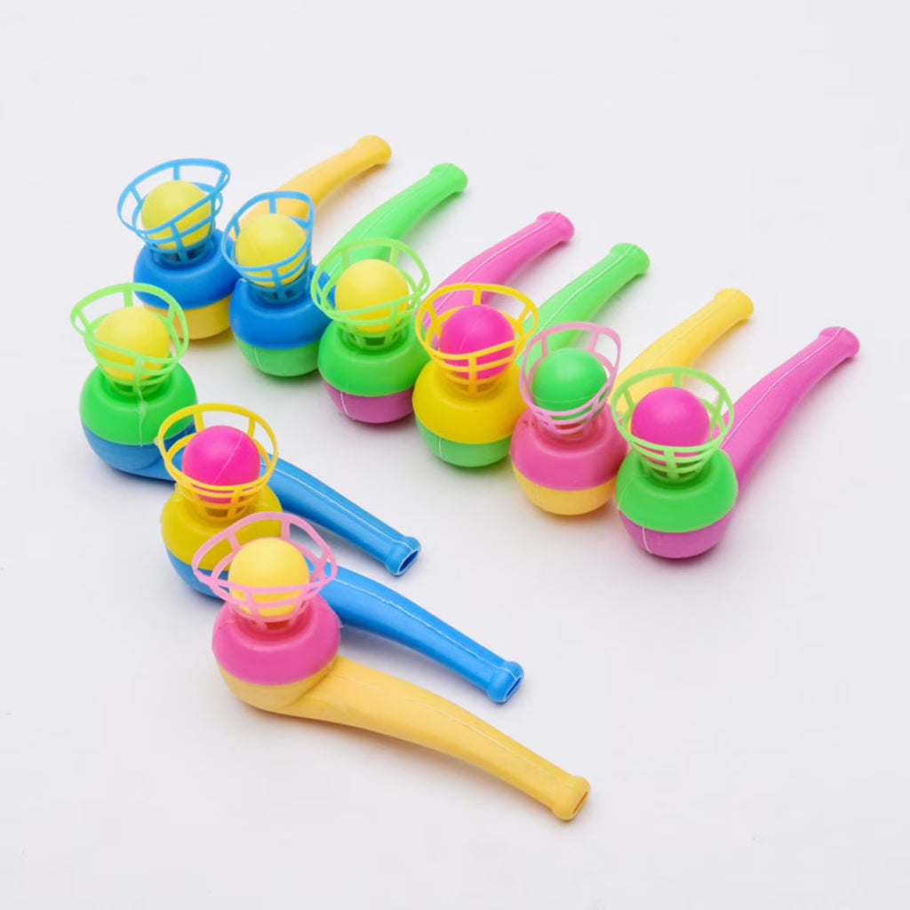 12pcs Plastic Floating Ball Toy Blow Pipe Party Game Y786486