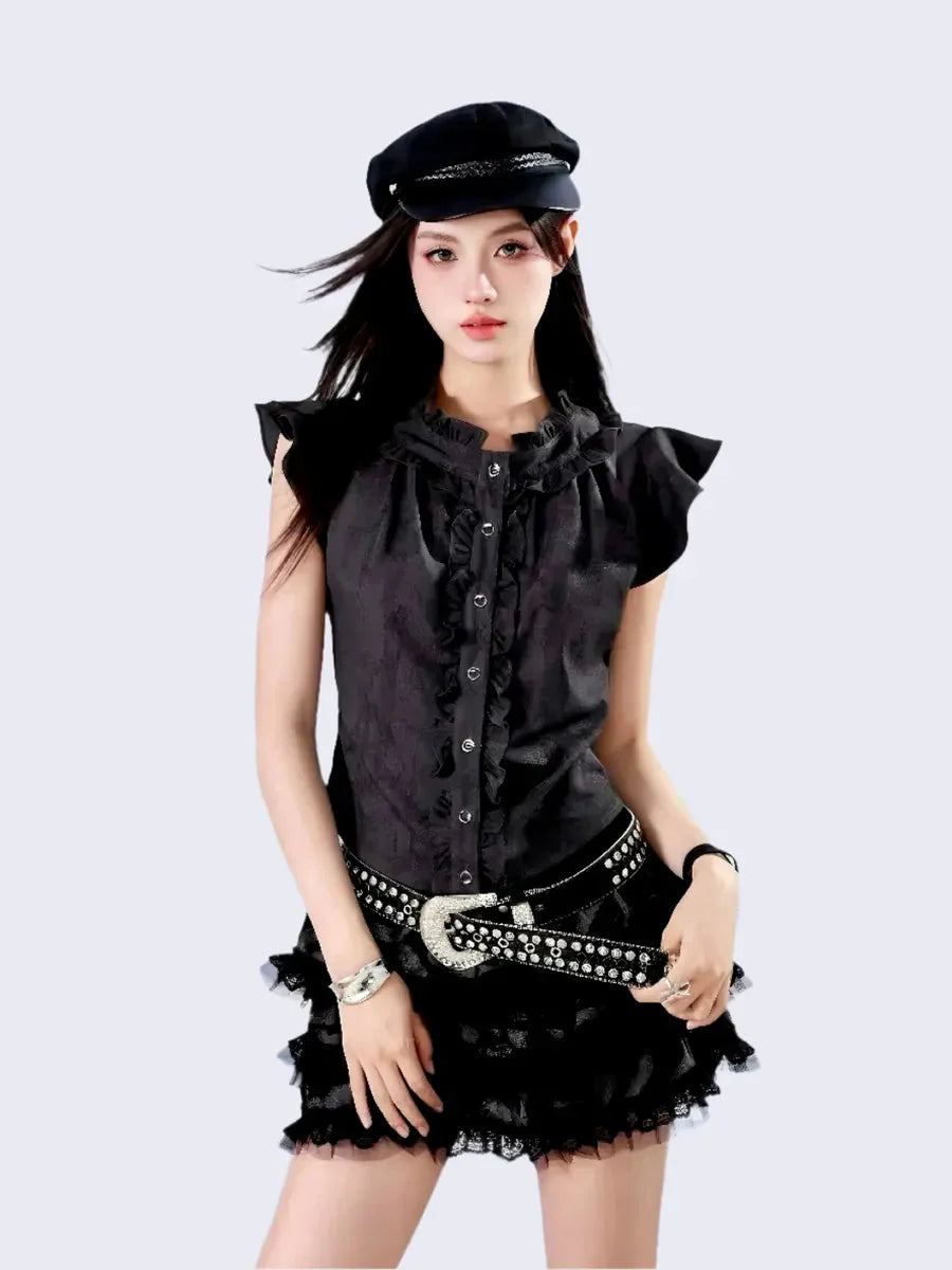 Ruffle Shirts Skirt Set R6384
