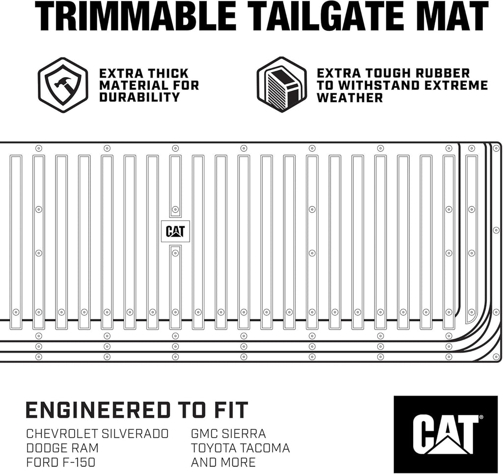 Universal Trim-to-Fit Extra-Thick Rubber Truck Tailgate Mat V643679