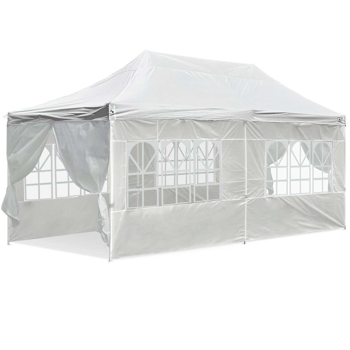 White 10x20ft Pop Up Gazebo with 4 Sidewalls K500