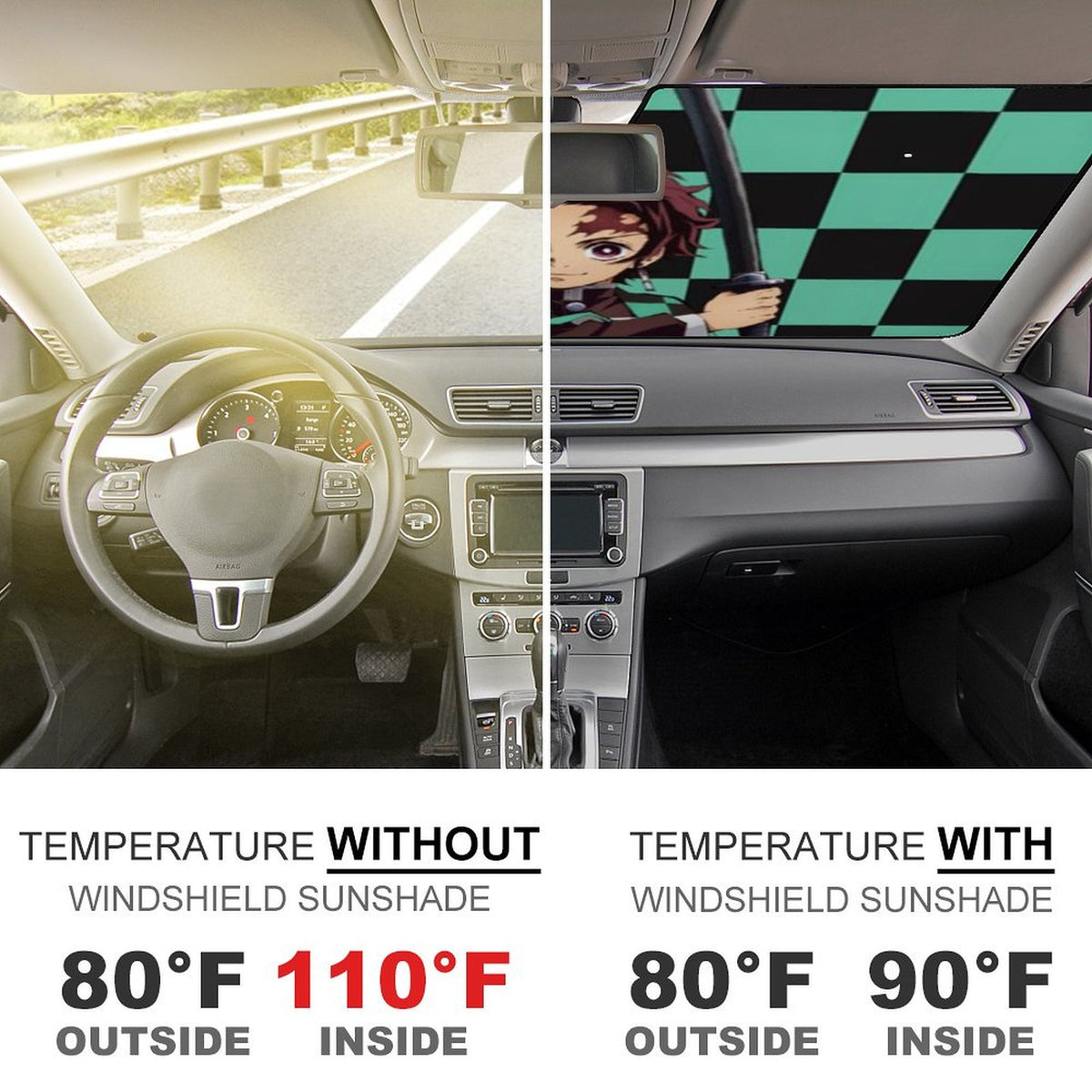 Foldable Reflective Car Windshield Sun Shade Cover T298