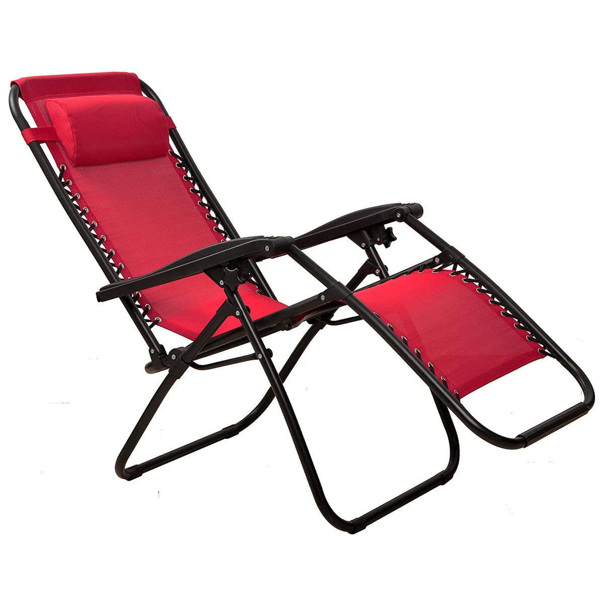 Adjustable Outdoor Zero Gravity Recliner Lounge Chair, Burgundy, 2 O917947