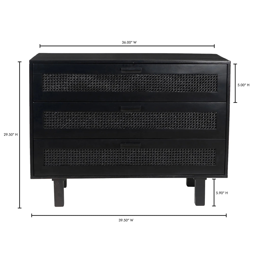 Black 3 Drawer Chest R61163