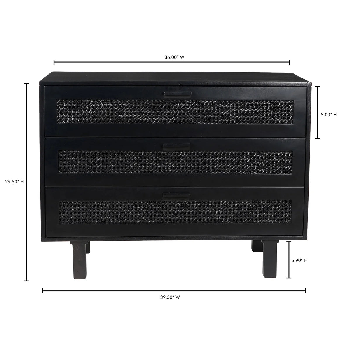Black 3 Drawer Chest R61163