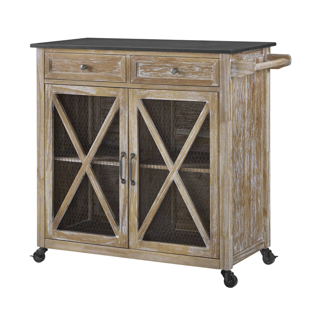 Rustic Brown Kitchen Cart D14869