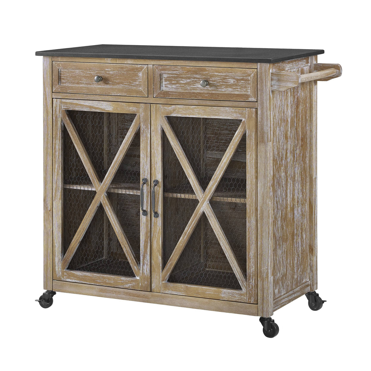 Rustic Brown Kitchen Cart D14869