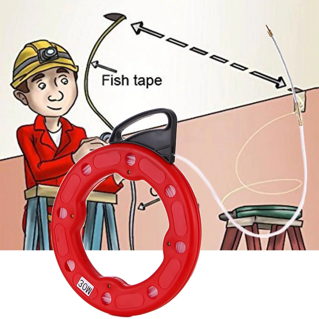 Fiberglass Fish Tape Reel Puller with Impact Case E864249
