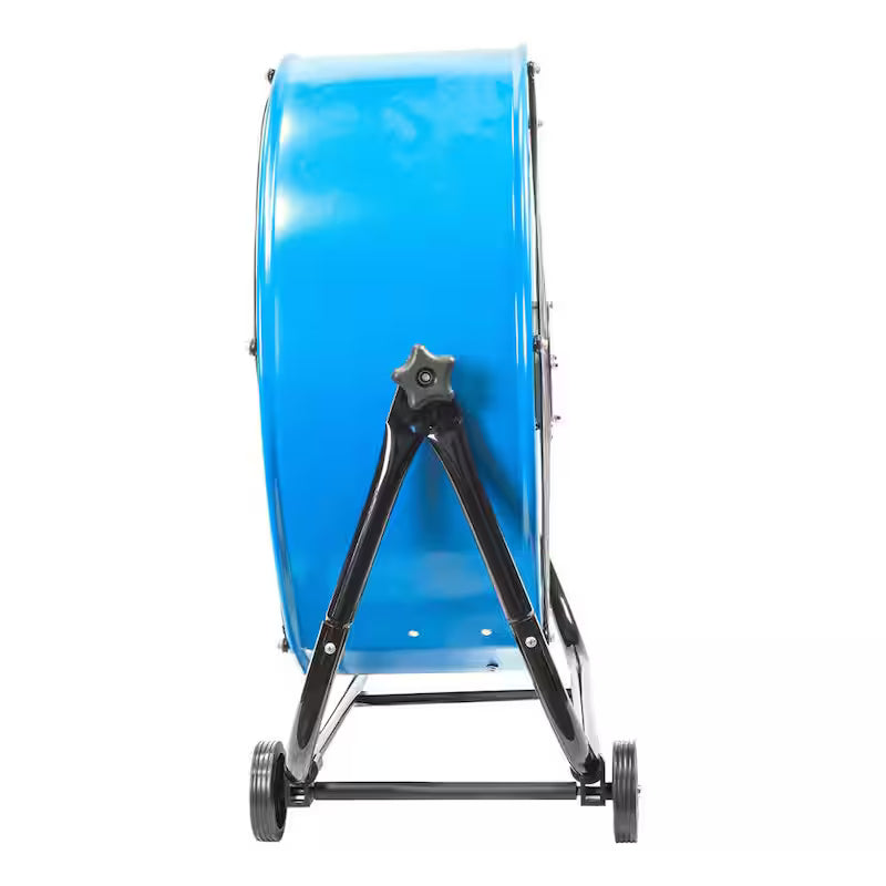 2 Fan Speeds Drum Fan in Blue with Snap-On Wheels W4172
