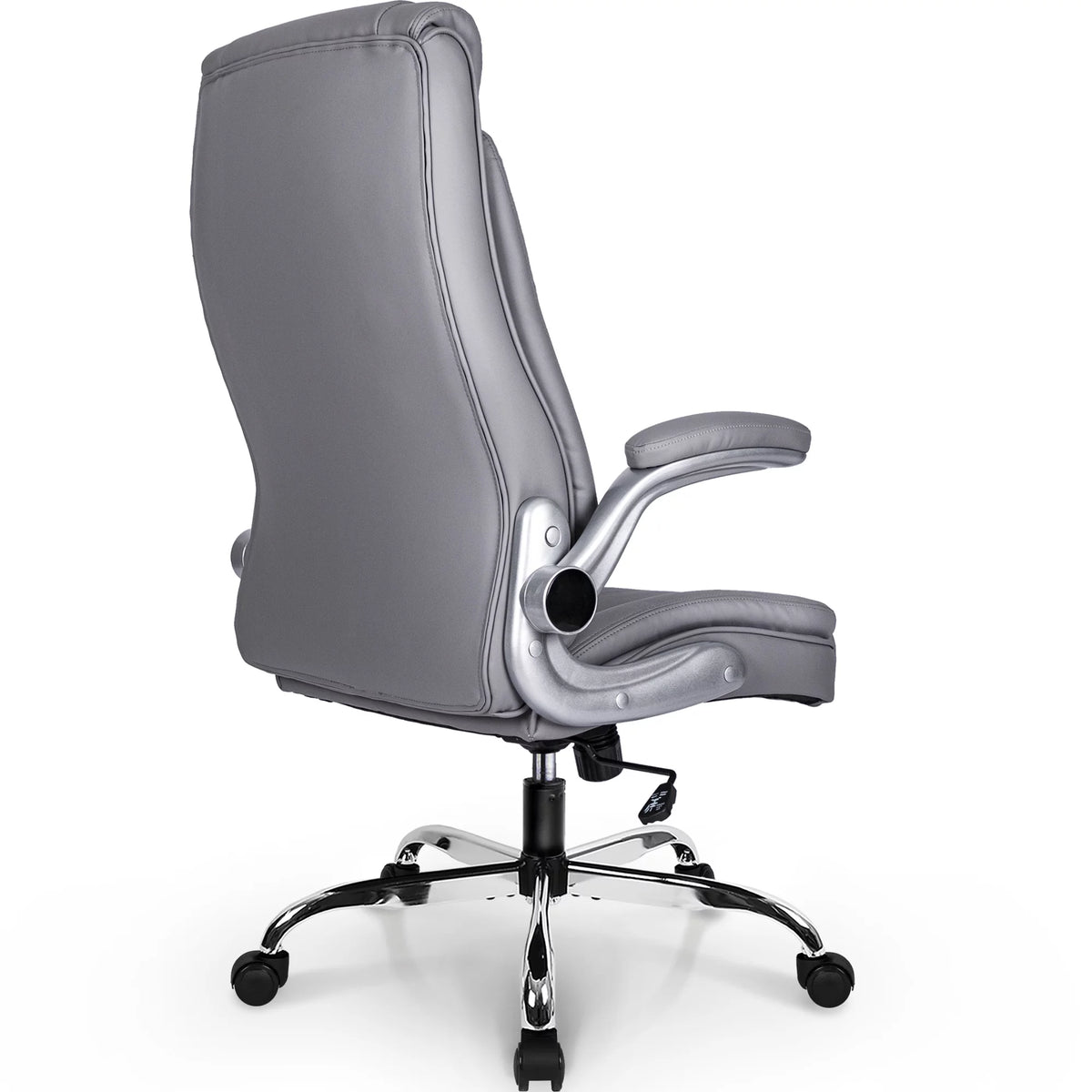 Gray Ergonomic High Back Leather Office Chair T653