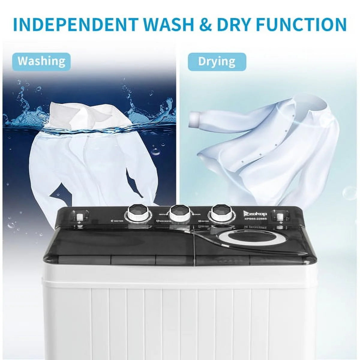 Portable Twin Tub Washing Machine 18Lbs Washer 8Lbs Spinner M677