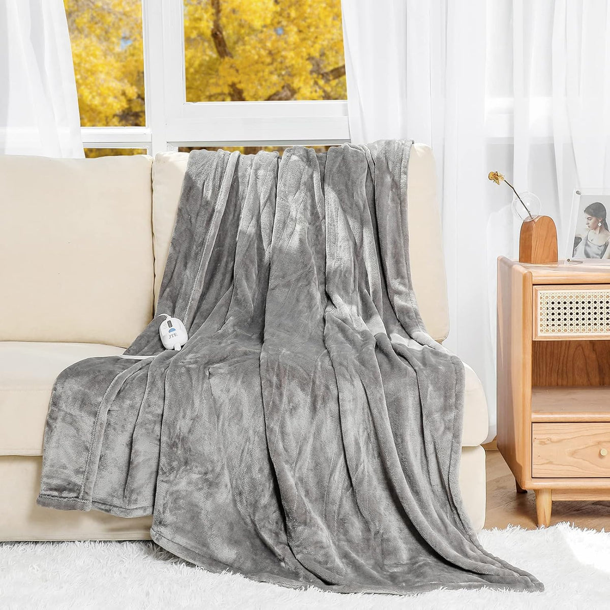 Oversize Twin Size Flannel Electric Heated Blanket S4229