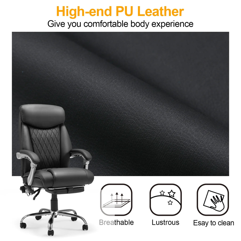 Black Ergonomic Office Chair with Lumbar Support and Massage B411966