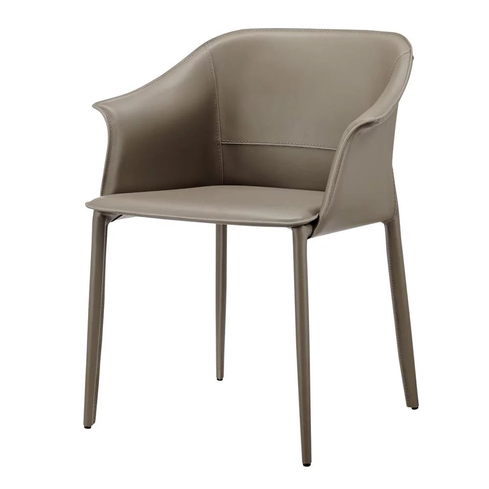 Recycled Leather Dining Arm Chair T9640