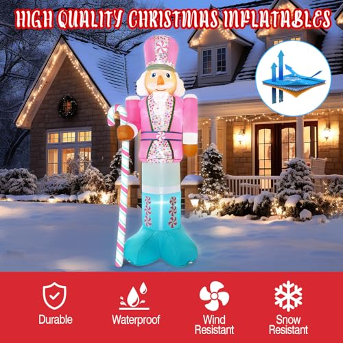 10FT Pink Inflatable Nutcracker with Built-in LED F710091