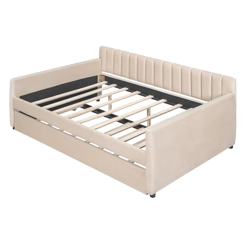 Twin Size Upholstered Daybed with Trundle L9111