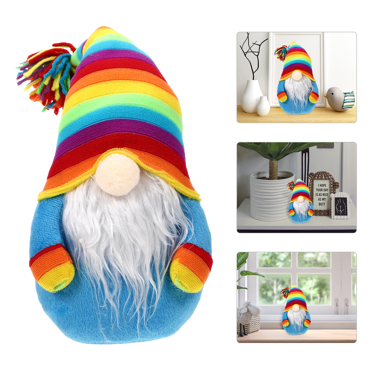 Rainbow Plush Gnome Doll Stuffed Decor K1748