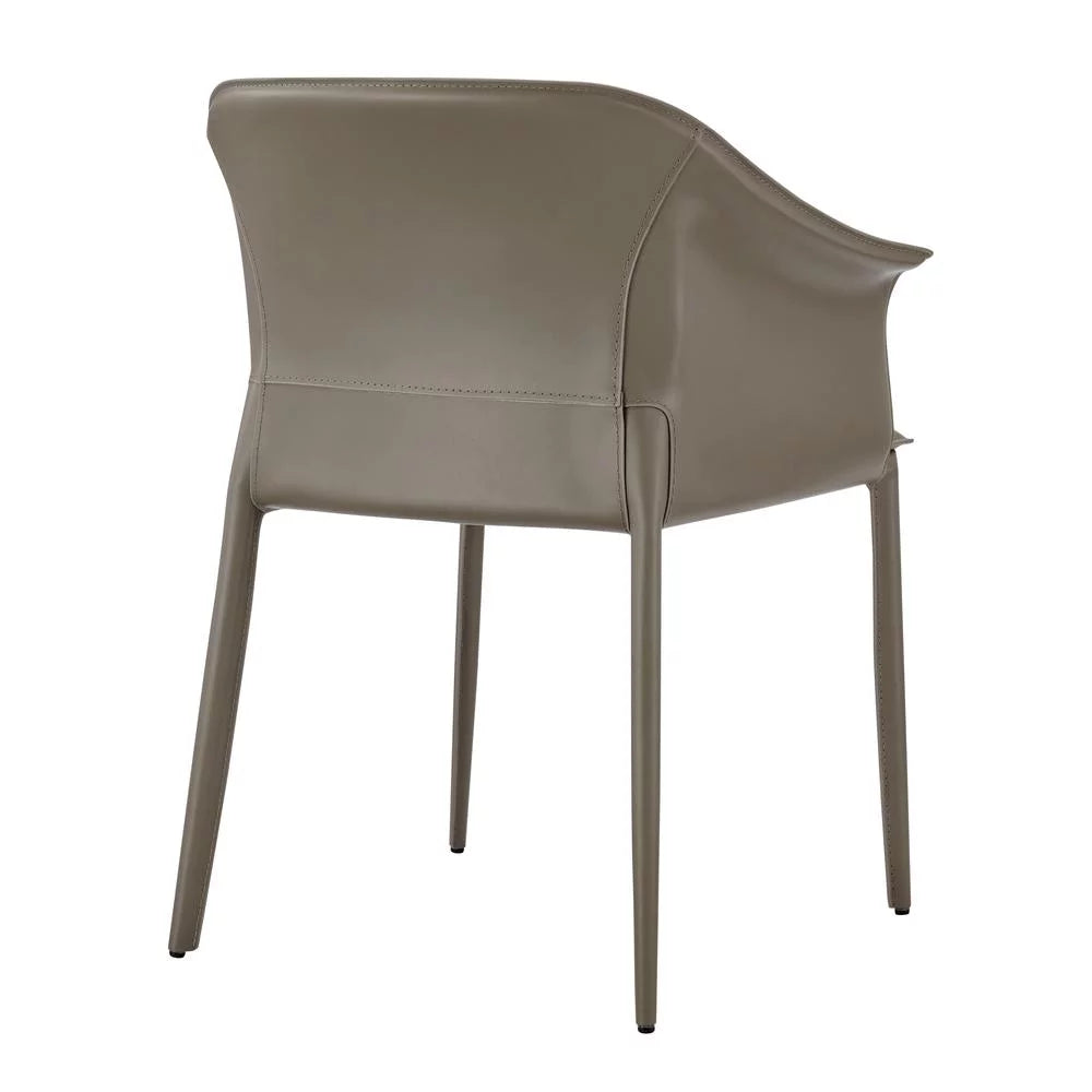 Recycled Leather Dining Arm Chair T9640