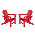 2 Pcs Red Outdoor Adirondack Chair M229