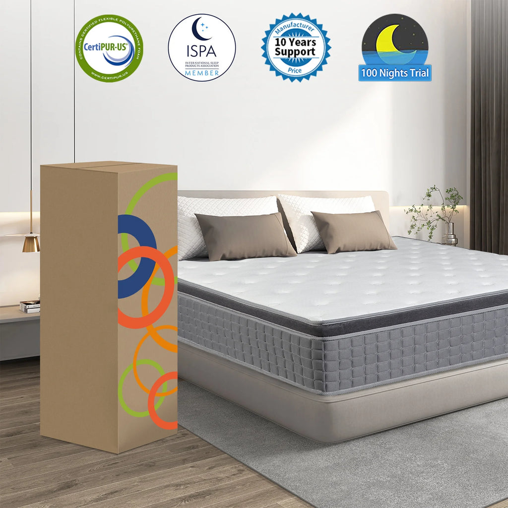 14 inch Gel Memory Foam Pocket Spring Hybrid Mattress B80118