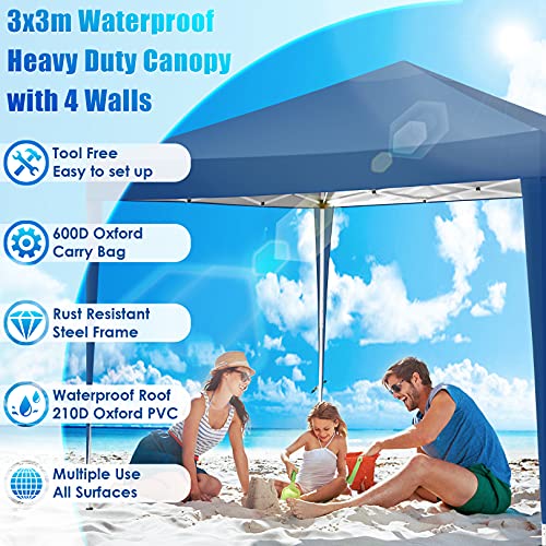 10x20 Pop Up Canopy Tent with 6 Sidewalls White W31979