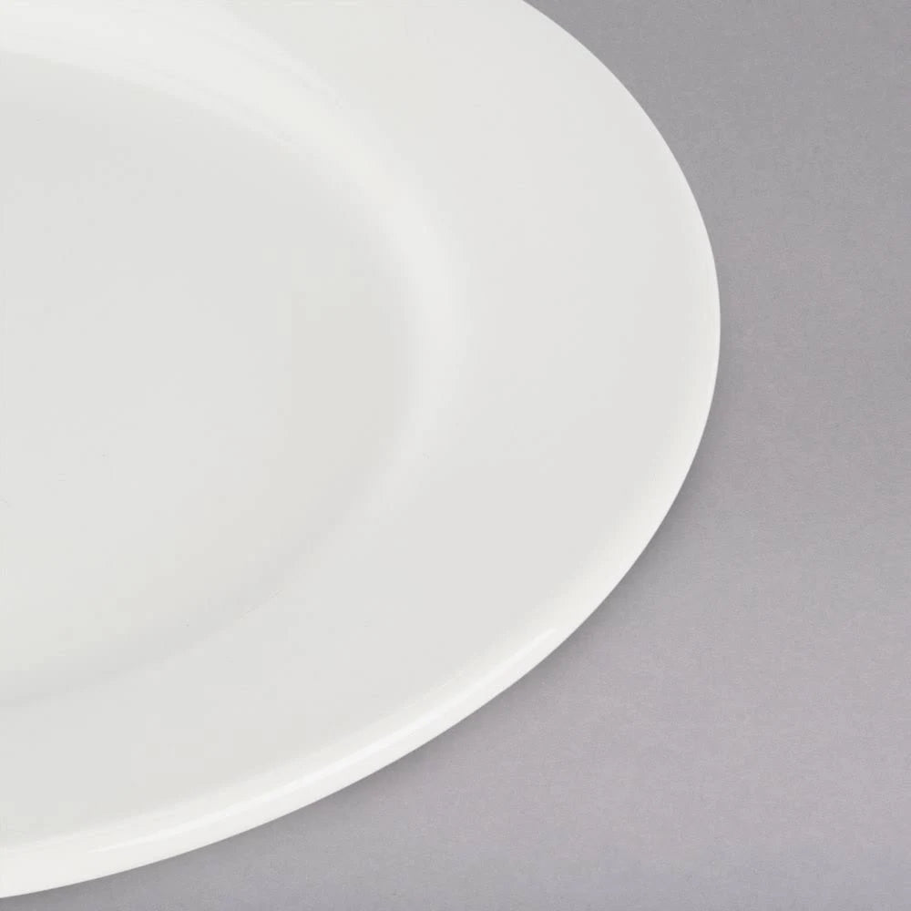 12/Case 10x22 Eggshell Wide Rim China Plate O62607